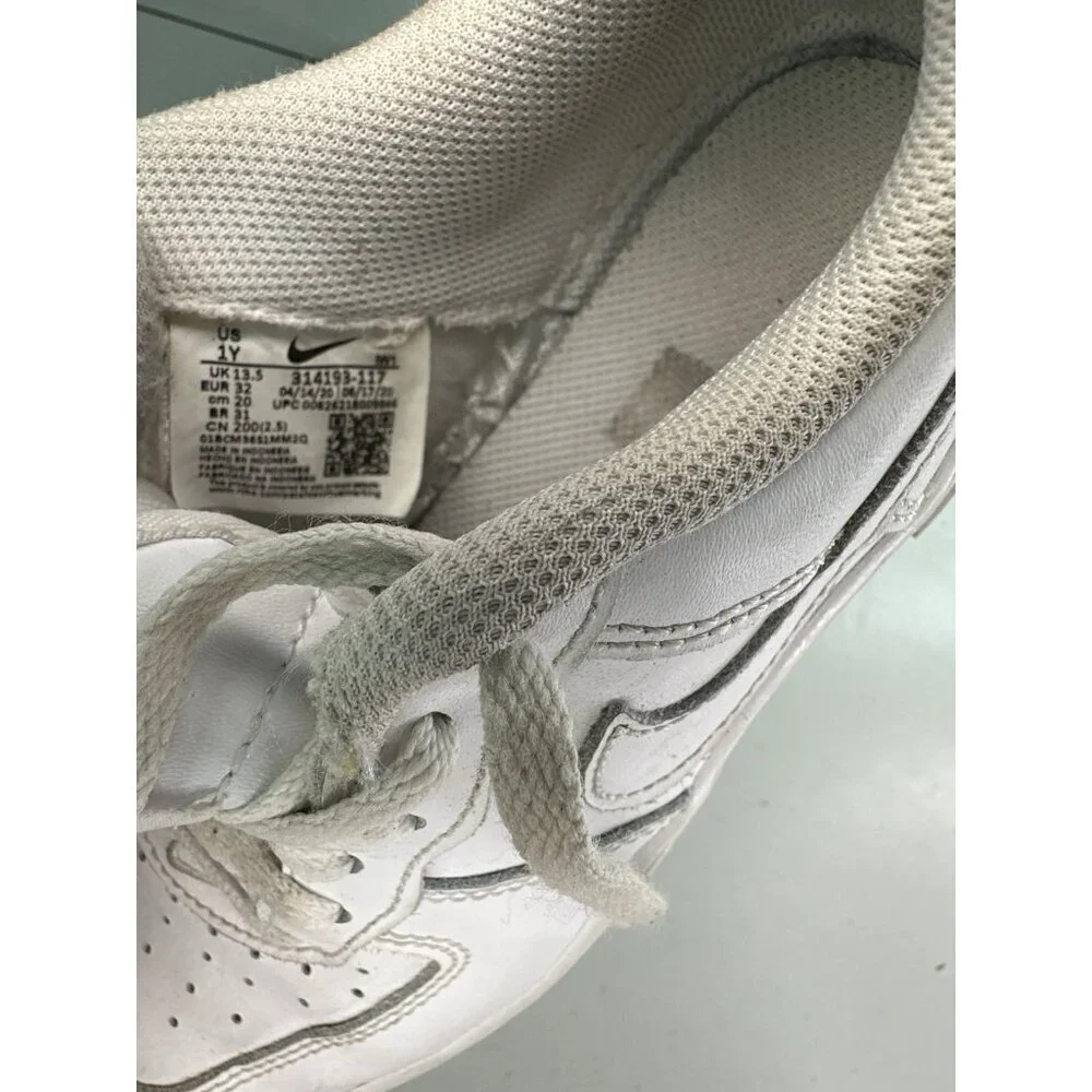 Nike Kids Preschool Air Force 1 Low Shoes White 314193-117 Size 1Y BASKETBALL